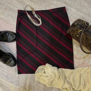 Unbranded Red & Black Pencil Skirt